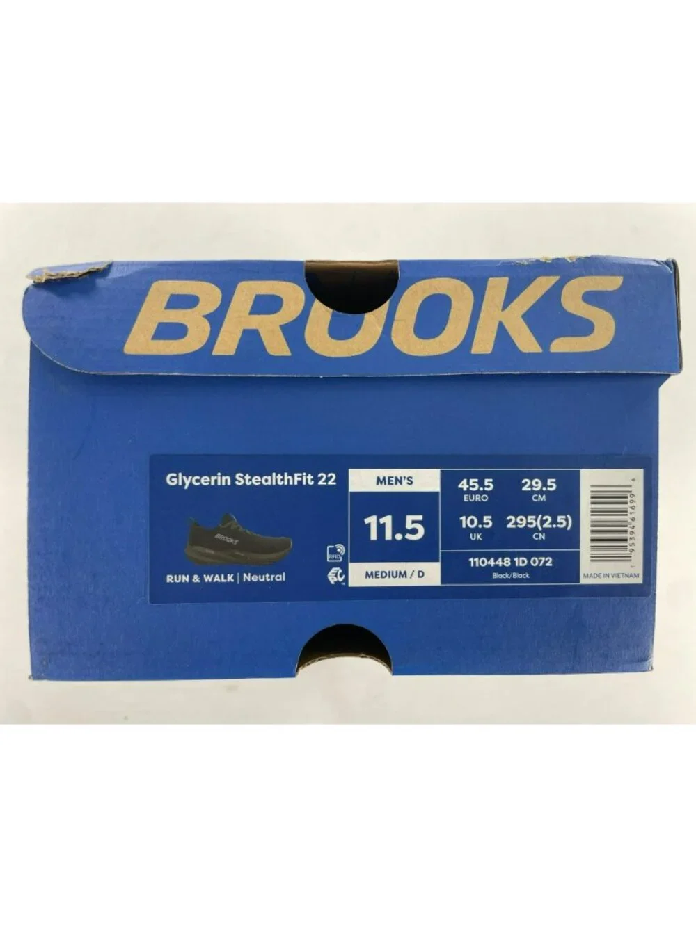 Brooks Glycerin StealthFit 22 Black Running Athletic Shoes Men's Sz 11.5 NEW